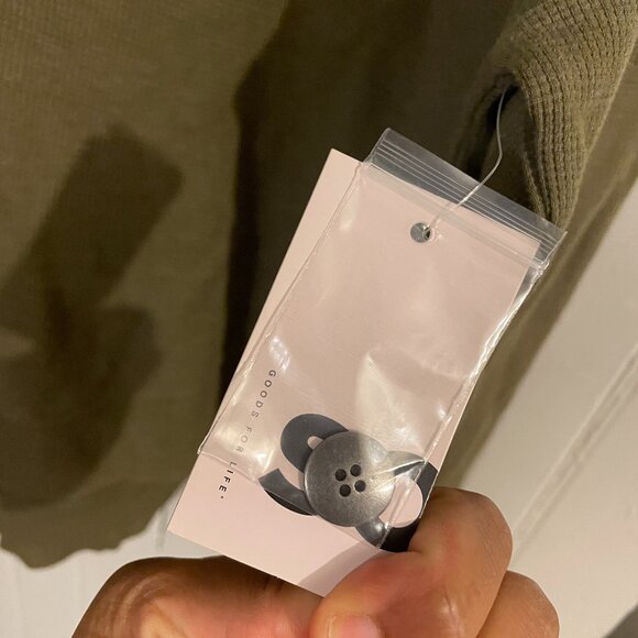 SO Henley Hoodie Army Green Hi Low Thermal Cotton Waffle Shirt, Size Large - Picture 3 of 15